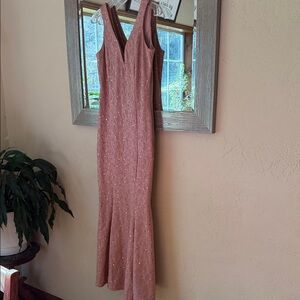 Bailey Blue Elegant Pink Sleeveless Dress mermaid sequin prom size L large